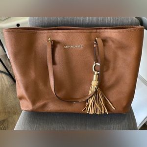 Michael Kors brown leather tote bag